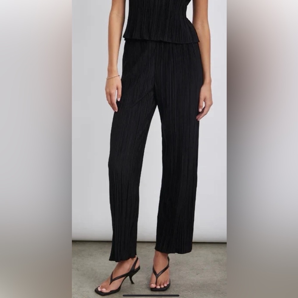 Rails Black luxe textured plisse Women's Pants